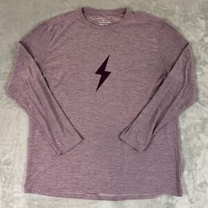 BRUCE BOLT Performance Shirt Mens XL Purple Long Sleeve Lightning Bolt Tee
